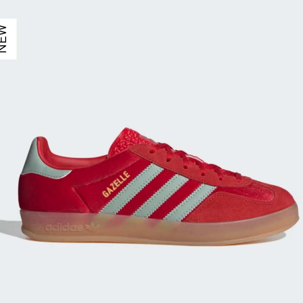 Adidas Gazelles NWT Better Scarlet / Hazy Green / Gum W 8.5